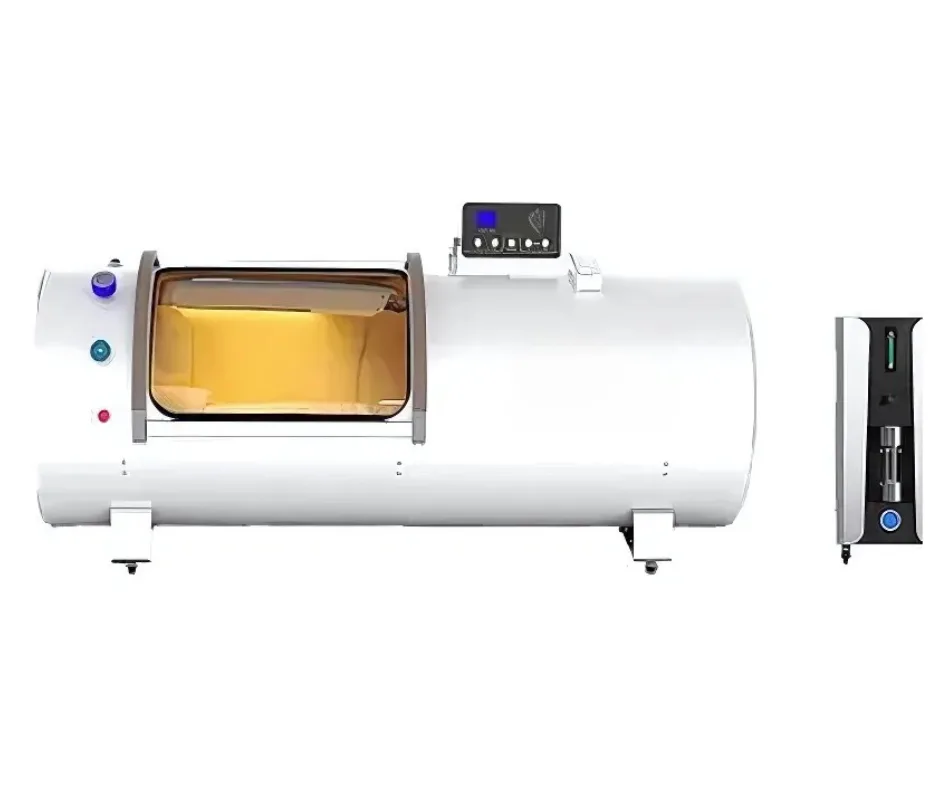 Hyperbaric chamber paired with its oxygen concentrator and air compressor after commissioning.